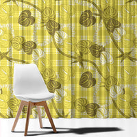 Anthurium Pikake Ti Leaf Palaka Window Curtain Yellow Version LT01 - Polynesian Pride