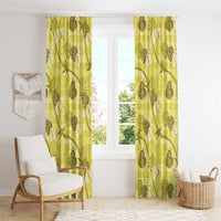 Anthurium Pikake Ti Leaf Palaka Window Curtain Yellow Version LT01 - Polynesian Pride