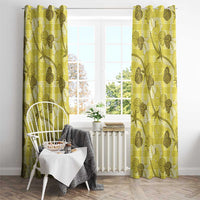 Anthurium Pikake Ti Leaf Palaka Window Curtain Yellow Version LT01 - Polynesian Pride