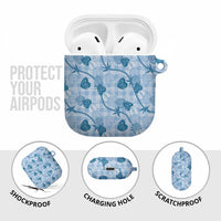 Anthurium Pikake Ti Leaf Palaka AirPods Case Blue Version LT01 - Polynesian Pride