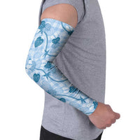 Anthurium Pikake Ti Leaf Palaka Arm Sleeves Blue Version LT01 - Polynesian Pride