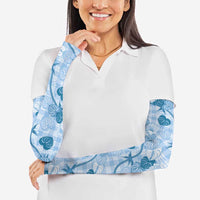 Anthurium Pikake Ti Leaf Palaka Arm Sleeves Blue Version LT01 - Polynesian Pride