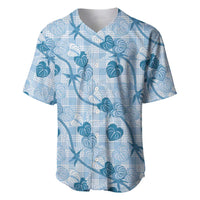 Anthurium Pikake Ti Leaf Palaka Baseball Jersey Blue Version LT01 Blue - Polynesian Pride