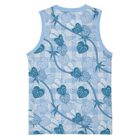 Anthurium Pikake Ti Leaf Palaka Basketball Jersey Blue Version LT01 - Polynesian Pride