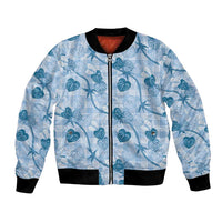 Anthurium Pikake Ti Leaf Palaka Bomber Jacket Blue Version