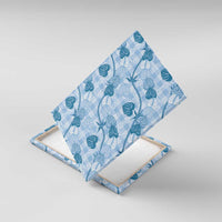 Anthurium Pikake Ti Leaf Palaka Canvas Wall Art Blue Version