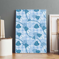 Anthurium Pikake Ti Leaf Palaka Canvas Wall Art Blue Version