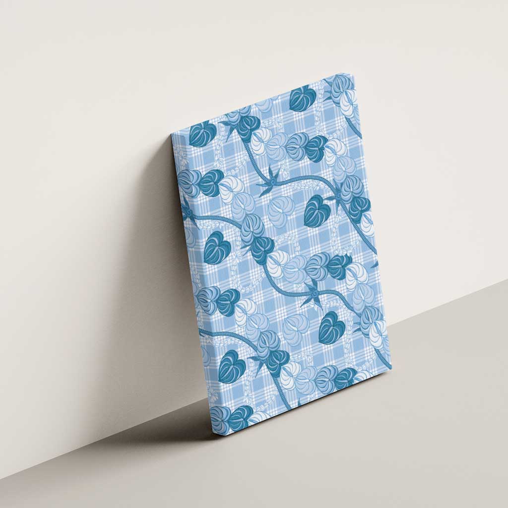 Anthurium Pikake Ti Leaf Palaka Canvas Wall Art Blue Version
