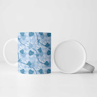 Anthurium Pikake Ti Leaf Palaka Ceramic Mug Blue Version LT01 - Polynesian Pride