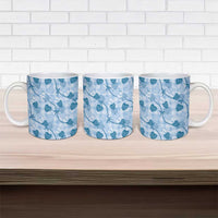 Anthurium Pikake Ti Leaf Palaka Ceramic Mug Blue Version LT01 - Polynesian Pride