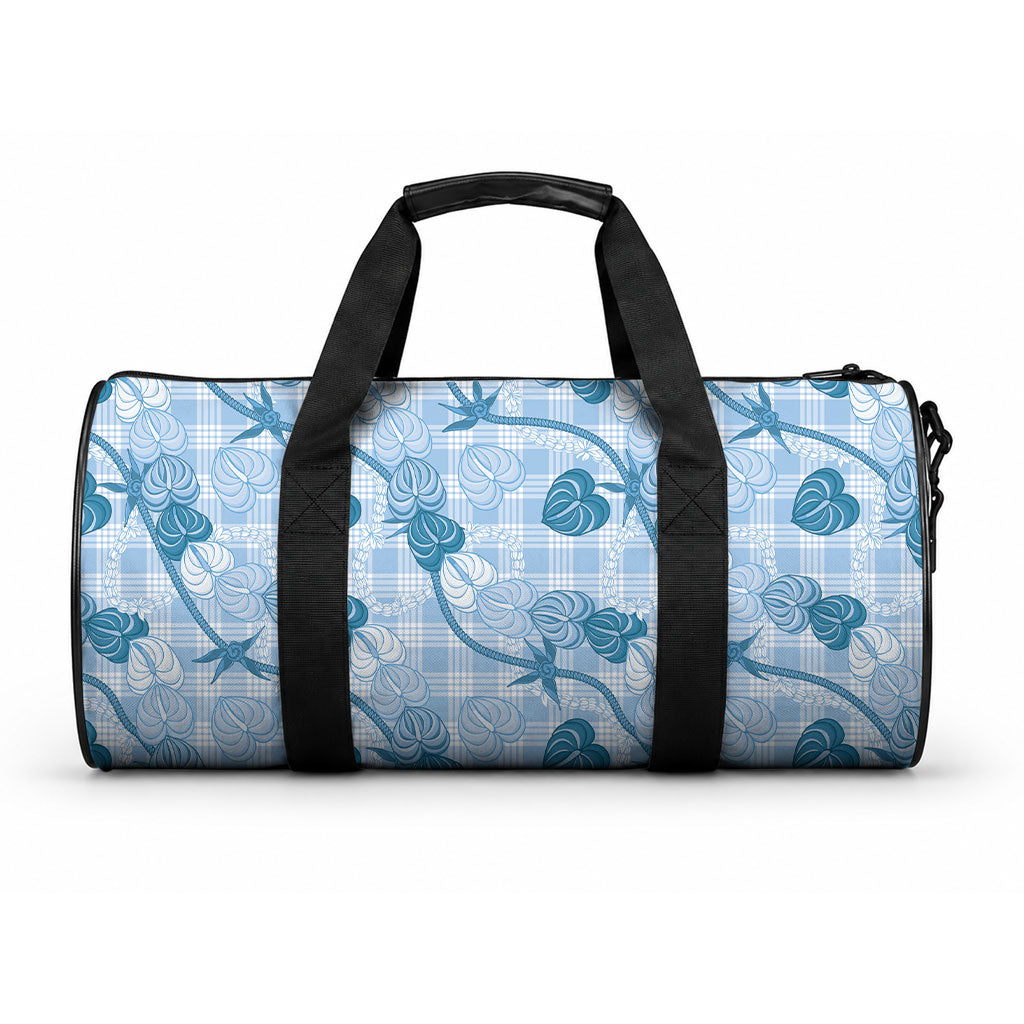 Anthurium Pikake Ti Leaf Palaka Duffle Bag Blue Version