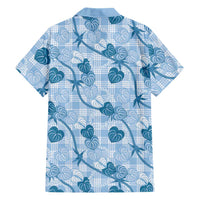 Anthurium Pikake Ti Leaf Palaka Family Matching Mermaid Dress and Hawaiian Shirt Blue Version LT01 - Polynesian Pride