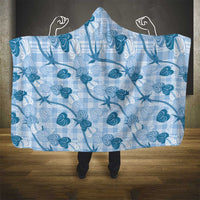 Anthurium Pikake Ti Leaf Palaka Hooded Blanket Blue Version