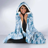 Anthurium Pikake Ti Leaf Palaka Hooded Blanket Blue Version