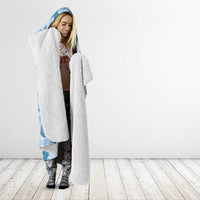 Anthurium Pikake Ti Leaf Palaka Hooded Blanket Blue Version