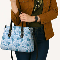 Anthurium Pikake Ti Leaf Palaka Leather Bag Blue Version
