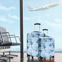 Anthurium Pikake Ti Leaf Palaka Luggage Cover Blue Version