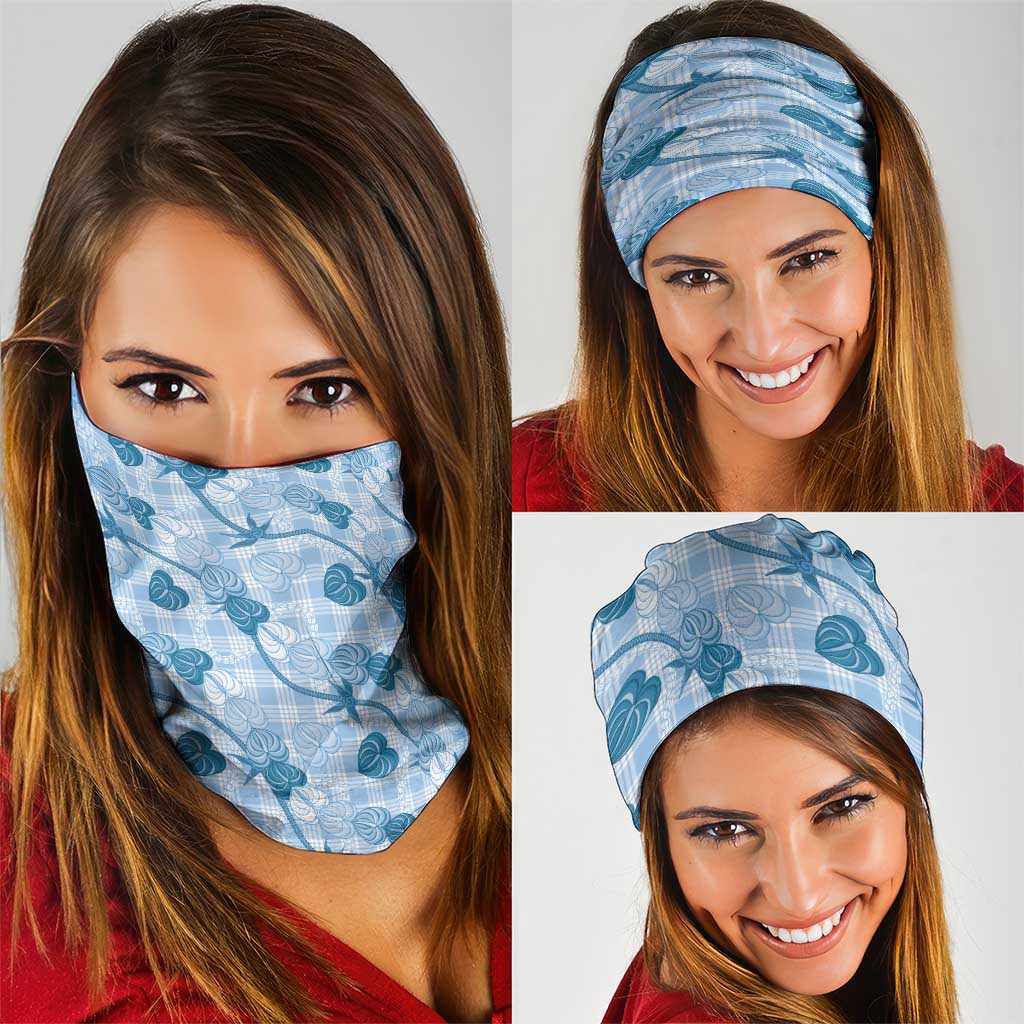 Anthurium Pikake Ti Leaf Palaka Neck Gaiter Blue Version