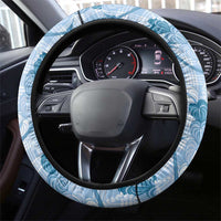 Anthurium Pikake Ti Leaf Palaka Steering Wheel Cover Blue Version