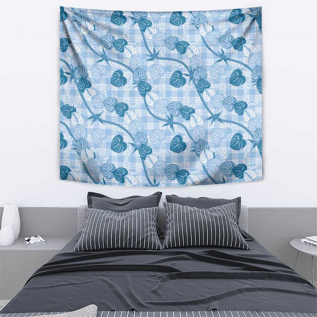 Anthurium Pikake Ti Leaf Palaka Tapestry Blue Version