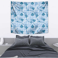 Anthurium Pikake Ti Leaf Palaka Tapestry Blue Version