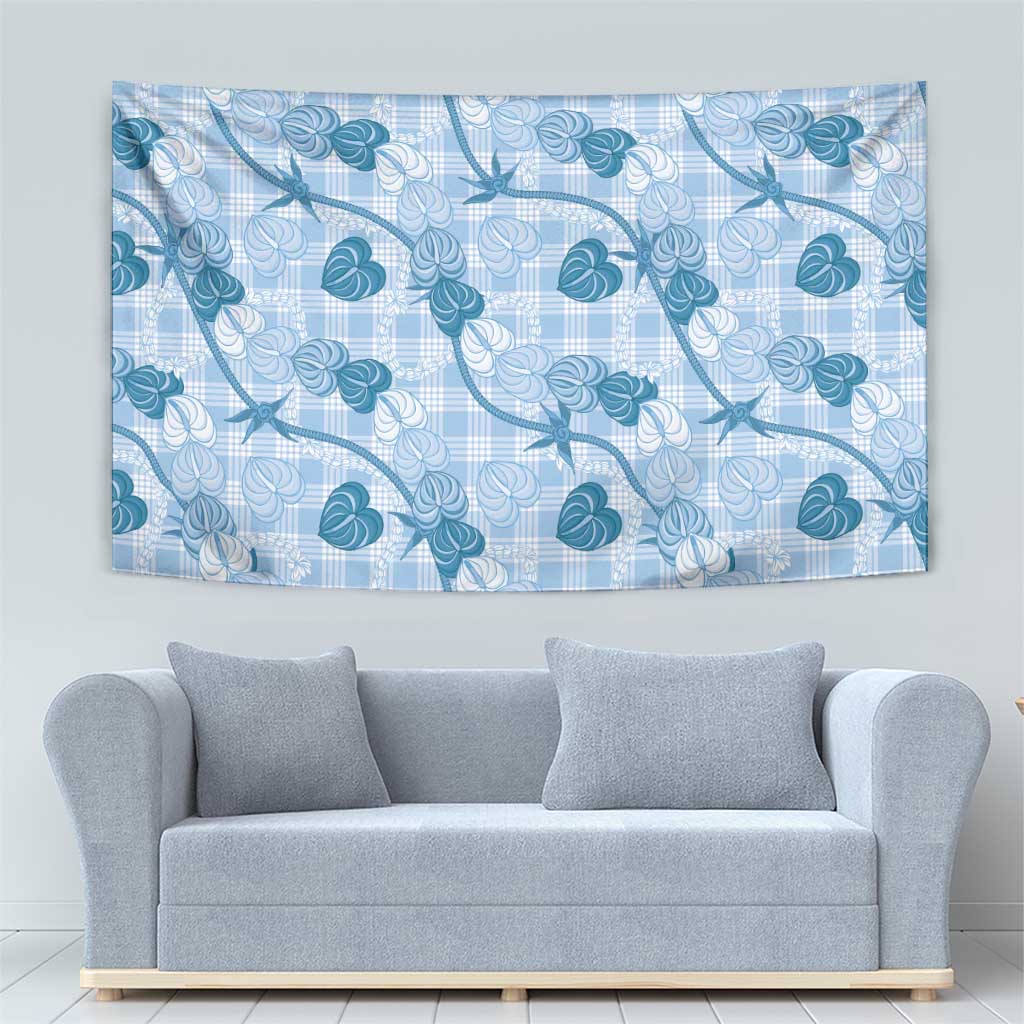 Anthurium Pikake Ti Leaf Palaka Tapestry Blue Version