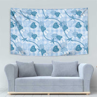 Anthurium Pikake Ti Leaf Palaka Tapestry Blue Version