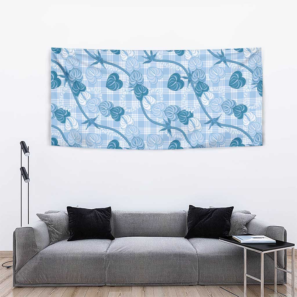 Anthurium Pikake Ti Leaf Palaka Tapestry Blue Version