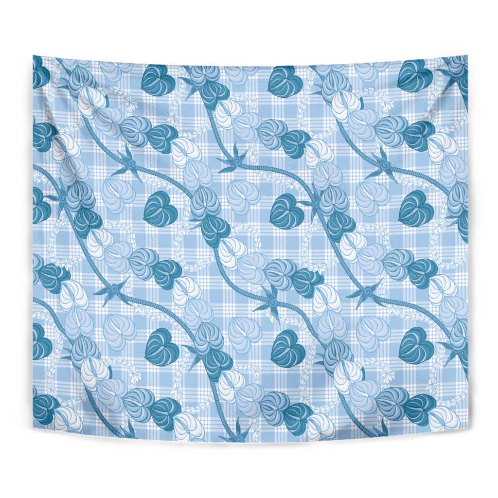 Anthurium Pikake Ti Leaf Palaka Tapestry Blue Version