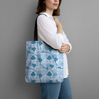 Anthurium Pikake Ti Leaf Palaka Tote Bag Blue Version