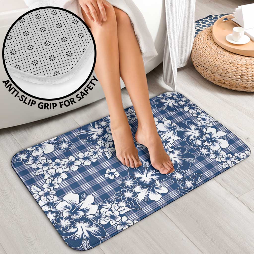 Hibiscus Pakala Cobalt Blue Royal Bathroom Set Tropical Floral Stylized - Polynesian Pride