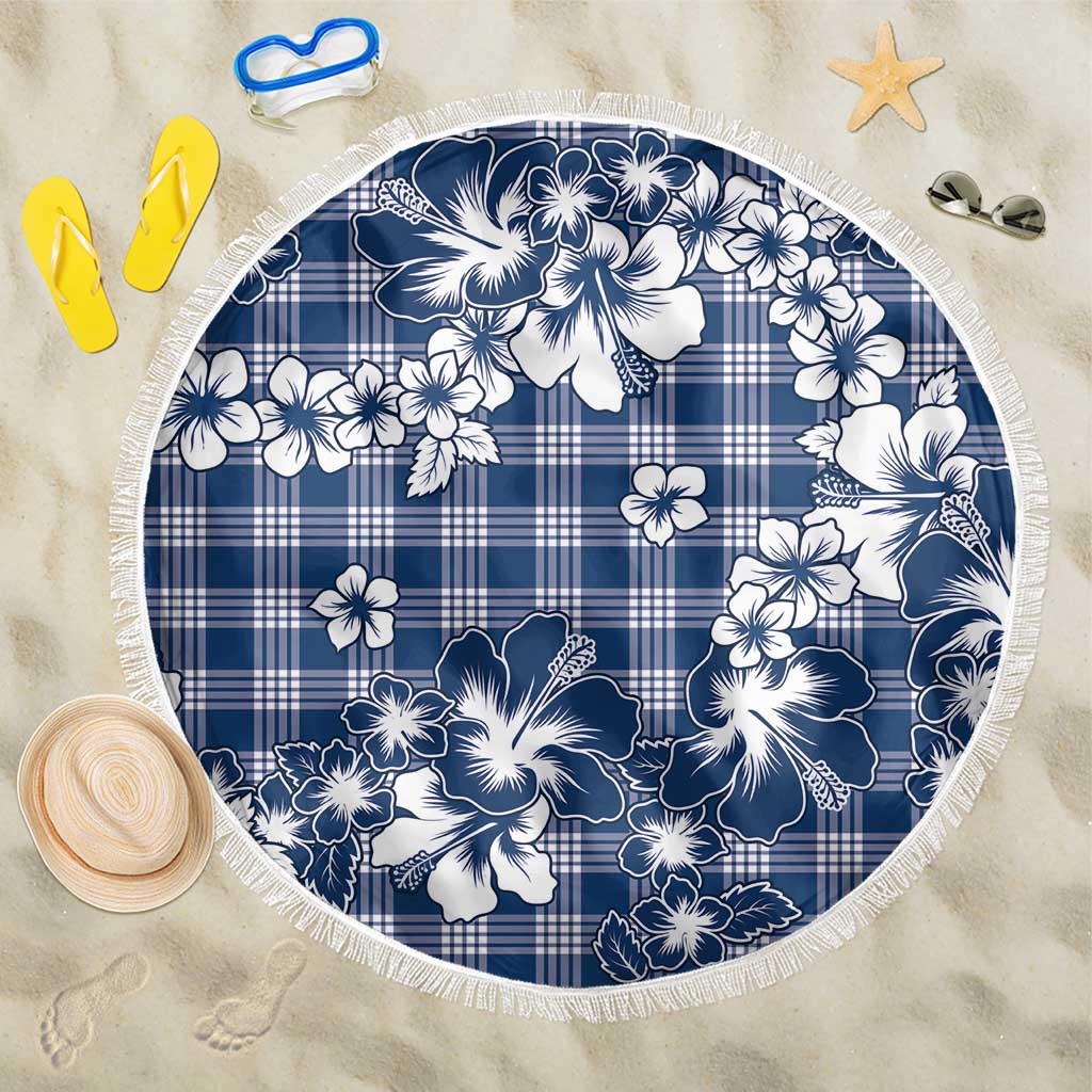 Hibiscus Pakala Cobalt Blue Royal Beach Blanket Tropical Floral Stylized LT01 One Size 150cm Blue - Polynesian Pride