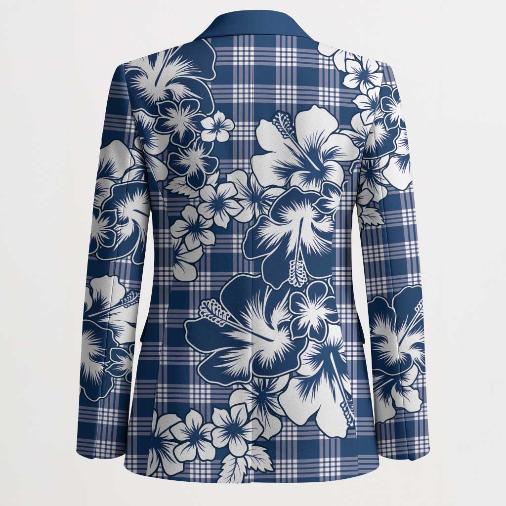Hibiscus Pakala Cobalt Blue Royal Blazer Tropical Floral Stylized LT01 - Polynesian Pride