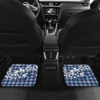 Hibiscus Pakala Cobalt Blue Royal Car Mats Tropical Floral Stylized LT01 Set 2pcs - Back Blue - Polynesian Pride