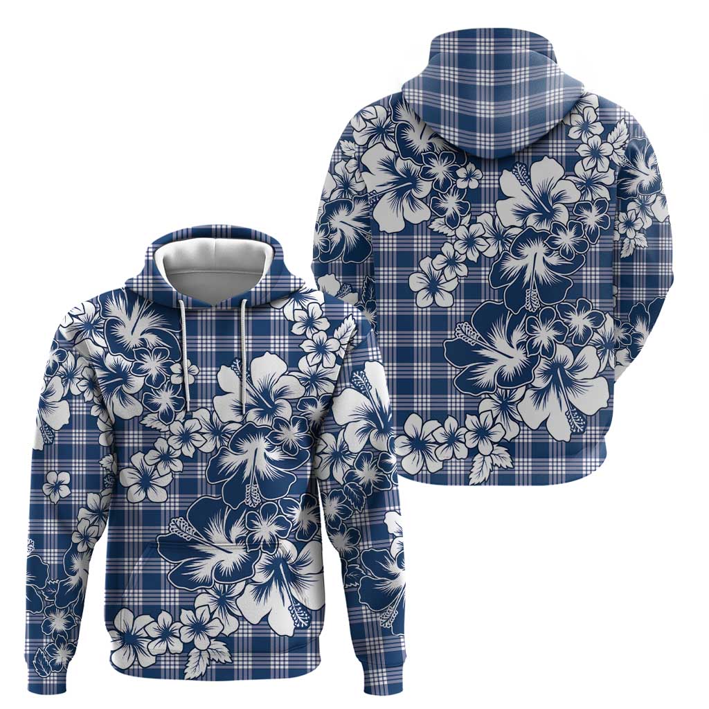 Hibiscus Pakala Cobalt Blue Royal Hoodie Tropical Floral Stylized - Polynesian Pride