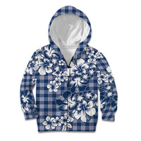 Hibiscus Pakala Cobalt Blue Royal Kid Hoodie Tropical Floral Stylized - Polynesian Pride