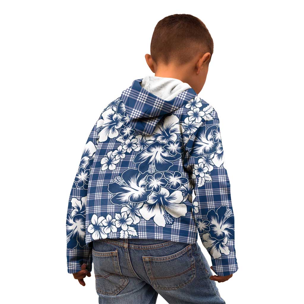 Hibiscus Pakala Cobalt Blue Royal Kid Hoodie Tropical Floral Stylized - Polynesian Pride