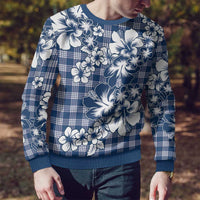 Hibiscus Pakala Cobalt Blue Royal Ugly Christmas Sweater Tropical Floral Stylized - Polynesian Pride