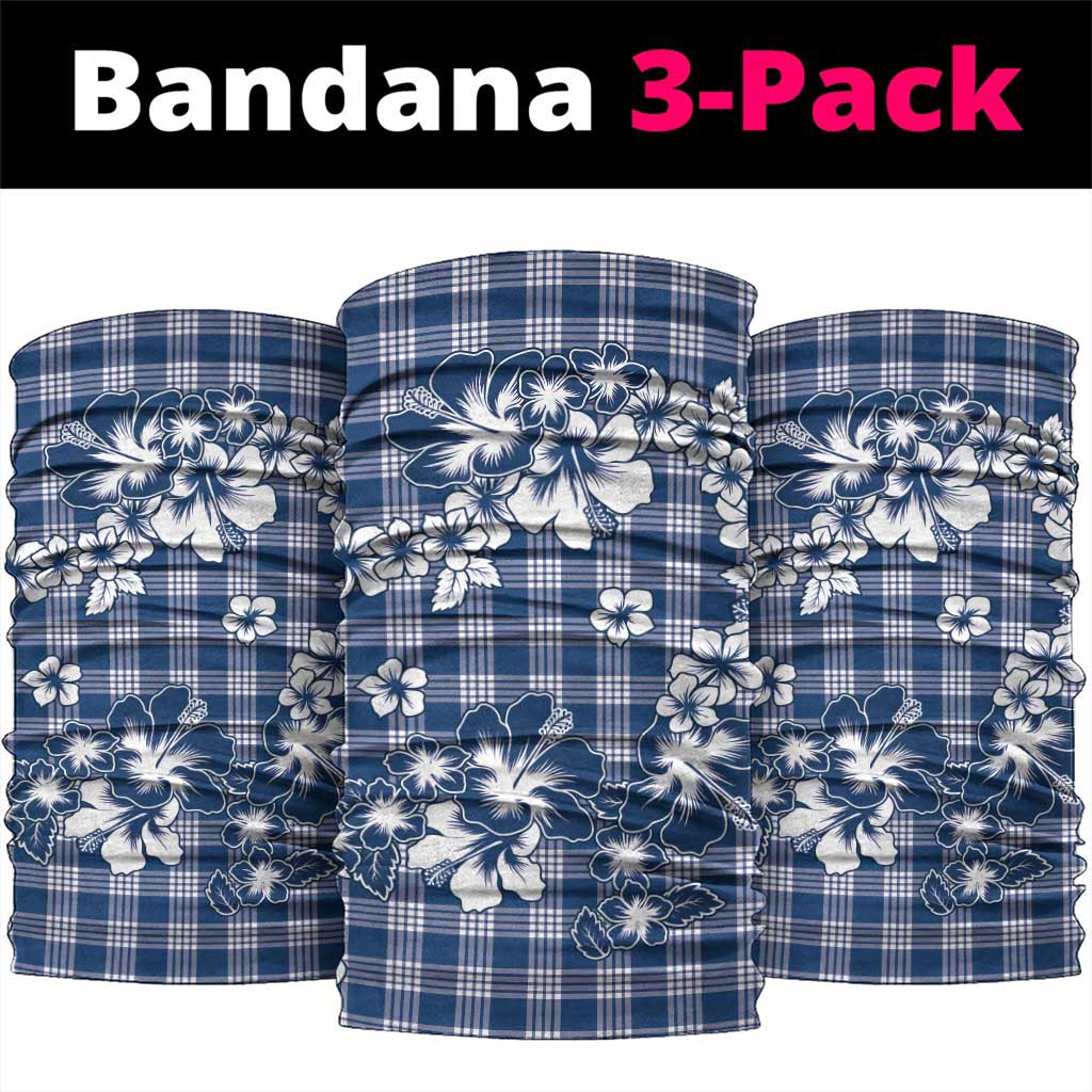 Hibiscus Pakala Cobalt Blue Royal Neck Gaiter Tropical Floral Stylized LT01 package One Size: 25*50cm Blue - Polynesian Pride