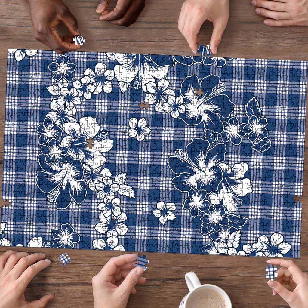 Hibiscus Pakala Cobalt Blue Royal Puzzle Tropical Floral Stylized LT01 - Polynesian Pride