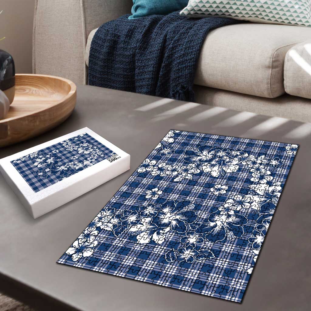 Hibiscus Pakala Cobalt Blue Royal Puzzle Tropical Floral Stylized LT01 - Polynesian Pride