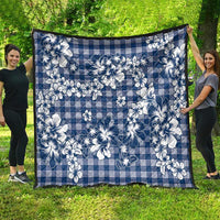 Hibiscus Pakala Cobalt Blue Royal Quilt Tropical Floral Stylized - Polynesian Pride