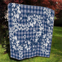 Hibiscus Pakala Cobalt Blue Royal Quilt Tropical Floral Stylized - Polynesian Pride