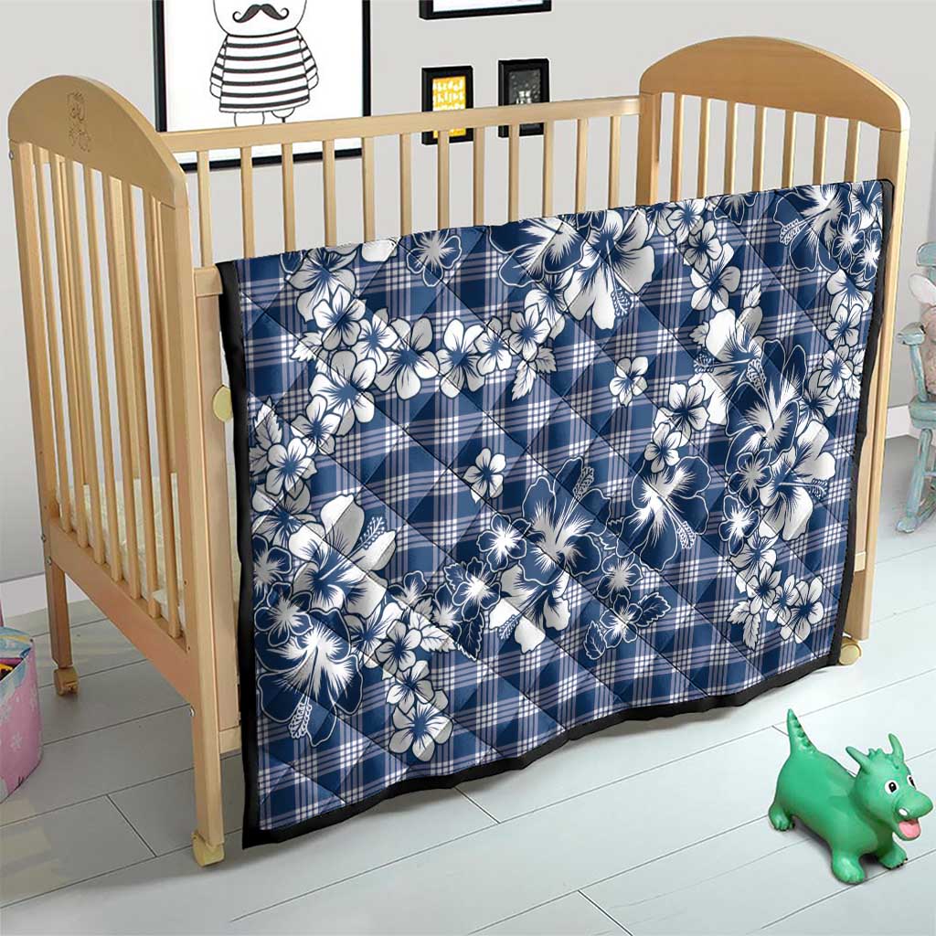 Hibiscus Pakala Cobalt Blue Royal Quilt Tropical Floral Stylized - Polynesian Pride