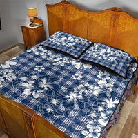 Hibiscus Pakala Cobalt Blue Royal Quilt Bed Set Tropical Floral Stylized - Polynesian Pride