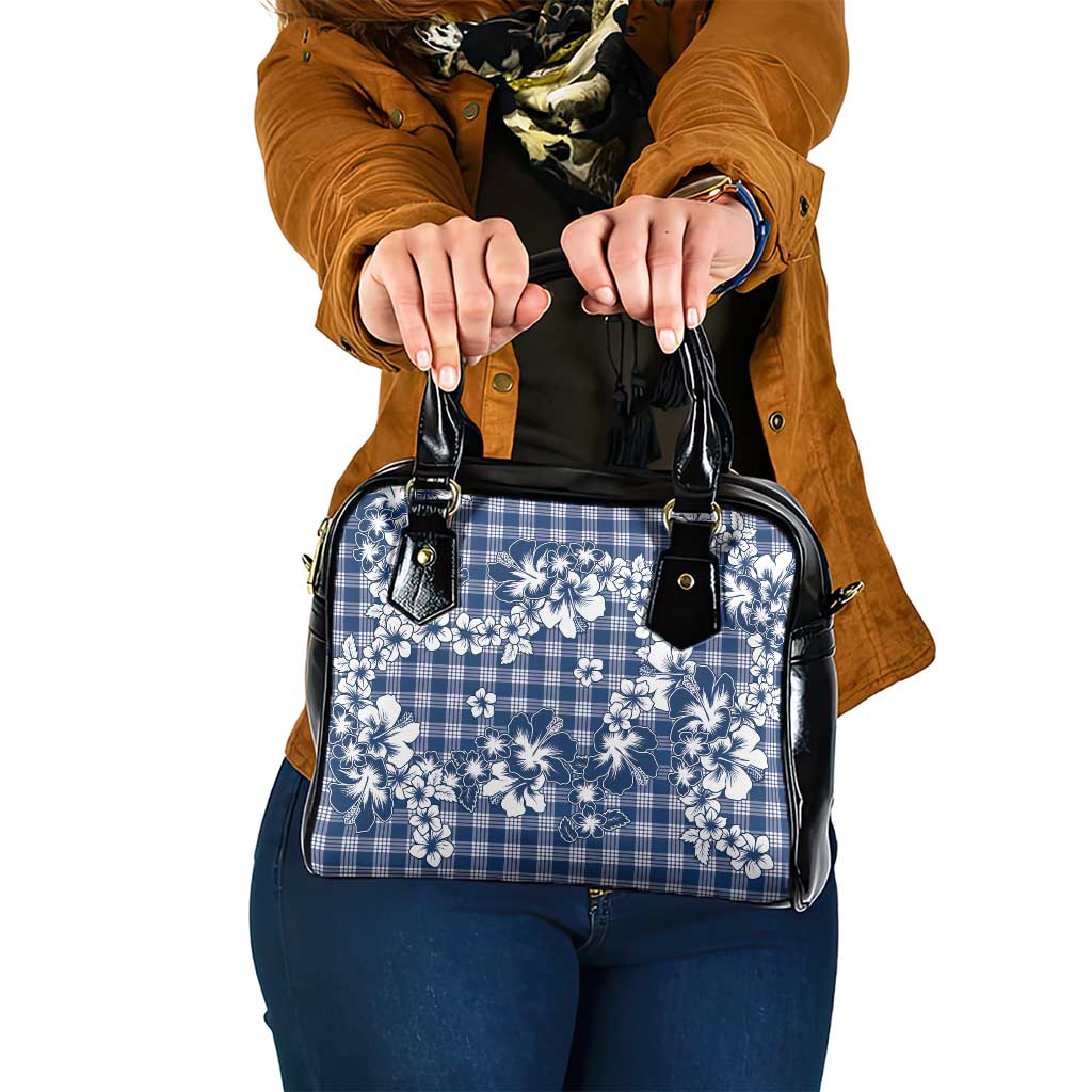 Hibiscus Pakala Cobalt Blue Royal Shoulder Handbag Tropical Floral Stylized LT01 One Size Blue - Polynesian Pride