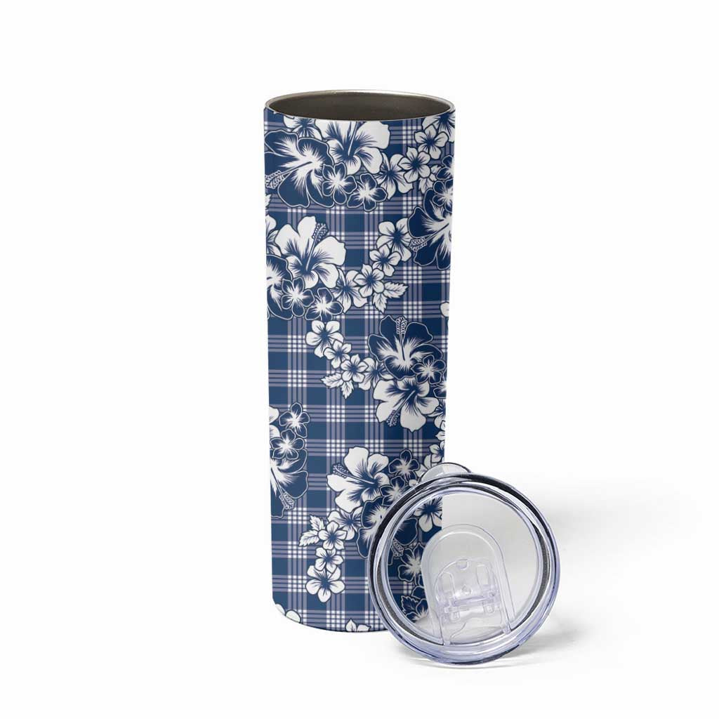 Hibiscus Pakala Cobalt Blue Royal Skinny Tumbler Tropical Floral Stylized - Polynesian Pride