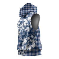 Hibiscus Pakala Cobalt Blue Royal Sleeveless Hoodie Tropical Floral Stylized LT01 - Polynesian Pride