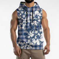 Hibiscus Pakala Cobalt Blue Royal Sleeveless Hoodie Tropical Floral Stylized LT01 - Polynesian Pride
