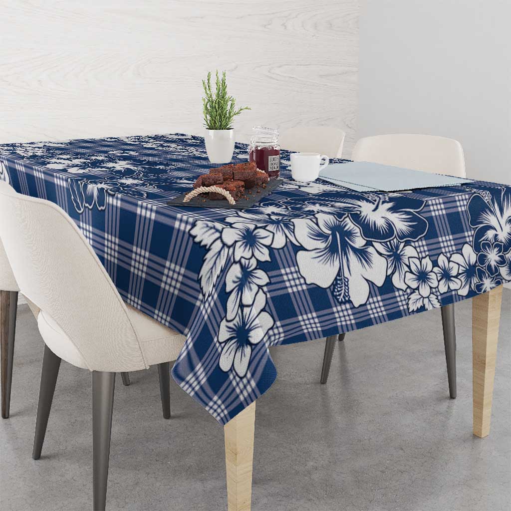 Hibiscus Pakala Cobalt Blue Royal Tablecloth Tropical Floral Stylized LT01 - Polynesian Pride